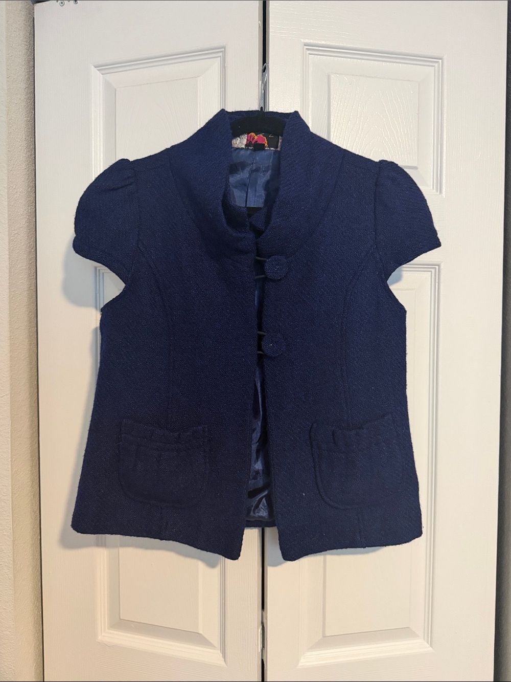 🇺🇸🎉Forever 21 Blue/Black Short Sleeve Coatlet